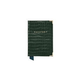 Croc-Embossed Leather Passport Cover