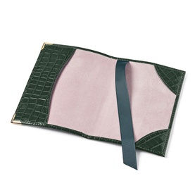 Croc-Embossed Leather Passport Cover