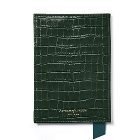 Croc-Embossed Leather Passport Cover