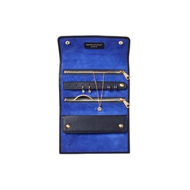 Pebbled Leather Travel Jewellery Roll