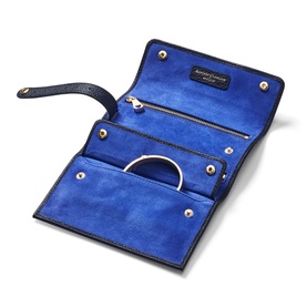 Pebbled Leather Travel Jewellery Roll