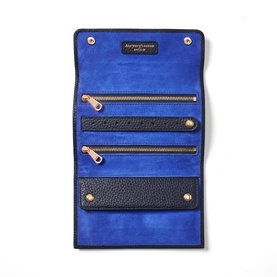 Pebbled Leather Travel Jewellery Roll