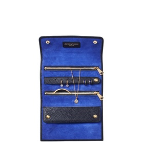 Pebbled Leather Travel Jewellery Roll