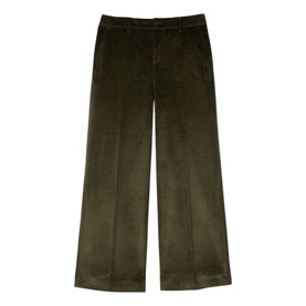 Nali High-Rise Wide Leg Velvet Trousers