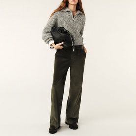 Nali High-Rise Wide Leg Velvet Trousers