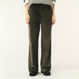 Nali High-Rise Wide Leg Velvet Trousers