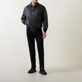 Joloco Leather Bomber Jacket