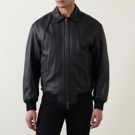 Joloco Leather Bomber Jacket