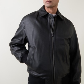 Joloco Leather Bomber Jacket