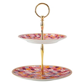 Two-Tiered Teas & C's Kasbah Rose Cupcake Stand