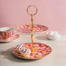 Two-Tiered Teas & C's Kasbah Rose Cupcake Stand