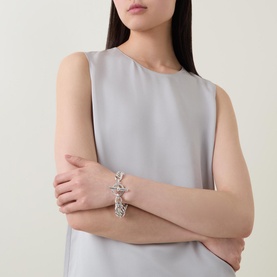 Medium Sterling Silver Curb Linked Bracelet