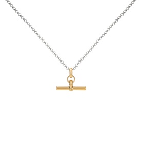 Two-Tone T-Bar Belcher Chain Necklace