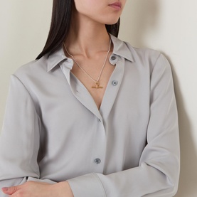 Two-Tone T-Bar Belcher Chain Necklace