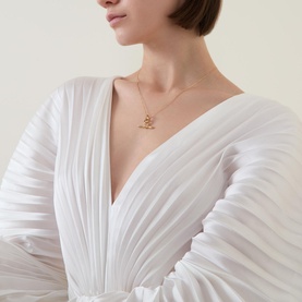 Small Jewelled Gold-Plated T-Bar Necklace