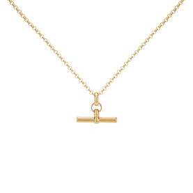 Small Gold-Plated T-Bar Trace Chain Necklace