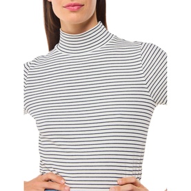 Striped Ribbed Polo Top