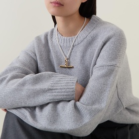 Two-Tone Giant T-Bar Belcher Chain Necklace