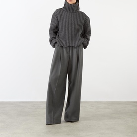 Distressed Rib-Knit Turtleneck