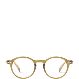 #D Round Golden Green Reading Glasses