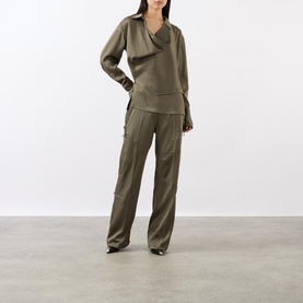 High-Rise Fluid Wide Leg Trousers