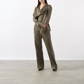 High-Rise Fluid Wide Leg Trousers