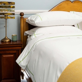 Sea Breeze Duvet Cover Set 310 Thread Count White-Green