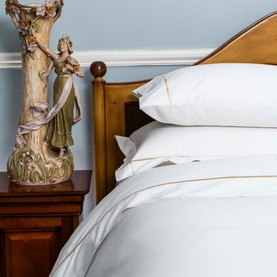 Sea Breeze Duvet Cover Set 310 Thread Count White-Gold