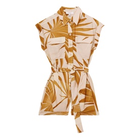 Harri Palm Print Belted Playsuit