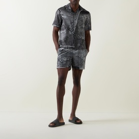 Palm Leaf Print Swim Shorts