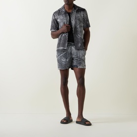 Palm Leaf Print Swim Shorts