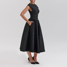 Debutante Flared Backless Dress