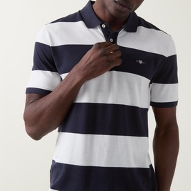 Shield Logo Striped Polo Shirt