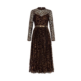 Theodora Leopard Pleated Dress