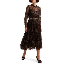 Theodora Leopard Pleated Dress