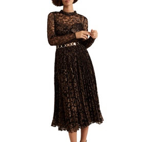 Theodora Leopard Pleated Dress