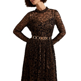 Theodora Leopard Pleated Dress
