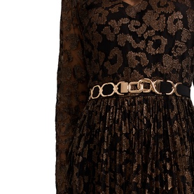 Theodora Leopard Pleated Dress