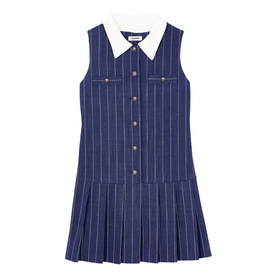 Pinstripe Collared Mini Dress