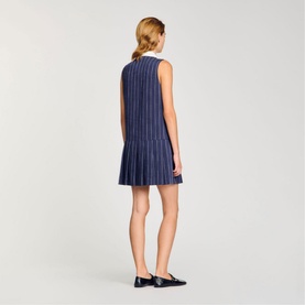 Pinstripe Collared Mini Dress