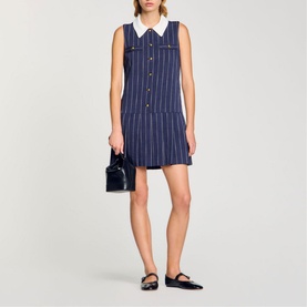 Pinstripe Collared Mini Dress