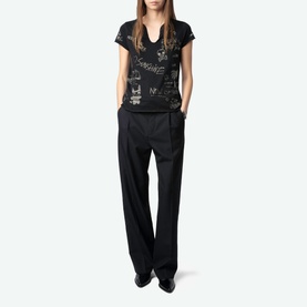 Tunisien Graphic Printed Henley T-Shirt