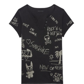 Tunisien Graphic Printed Henley T-Shirt