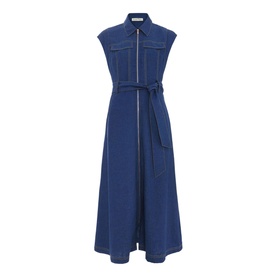 Luiza Zipped Denim Shirt Dress