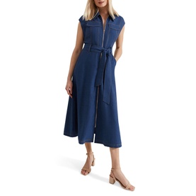 Luiza Zipped Denim Shirt Dress