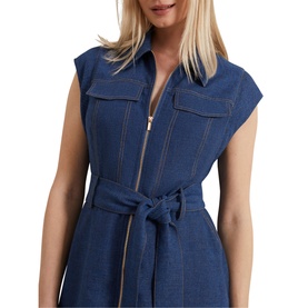 Luiza Zipped Denim Shirt Dress