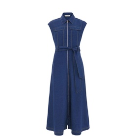 Luiza Zipped Denim Shirt Dress