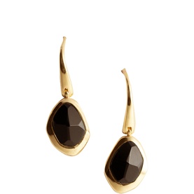 Black Onyx Pebble Hook Earrings