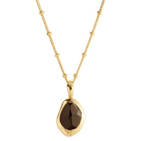 Black Onyx Stepping Stone Pendant Necklace