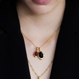 Black Onyx Stepping Stone Pendant Necklace